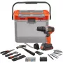 Trapano avvitatore a percussione a batteria BCKSB02, 18 Volt (arancione/nero, batteria agli ioni di litio 1,5 Ah, custodia, set di accessori da 62 pezzi)