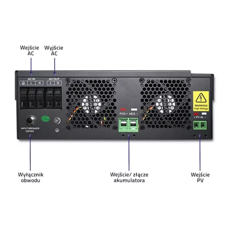 Inverter off-grid Qoltec 53887 inverter solare 10 kVA litio polimero nero