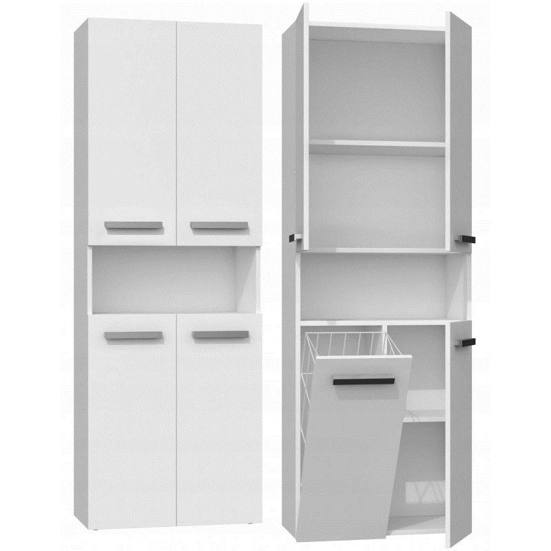 Mobile da bagno Topeshop NEL 1K DK BIEL bianco 5 ripiani