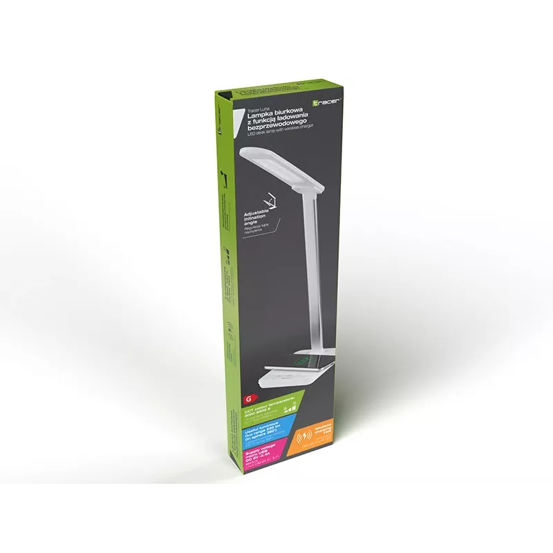 Lampada da scrivania Tracer Luna con caricatore wireless da 10 W, LED, 3000–6500 K