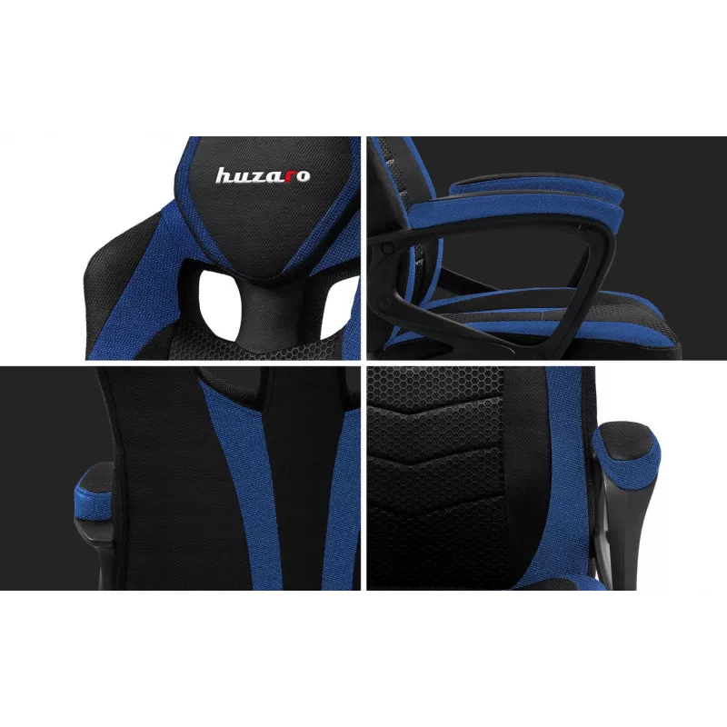 Sedia da gaming Huzaro FORCE 2.5 blu MESH seduta in rete nero, blu