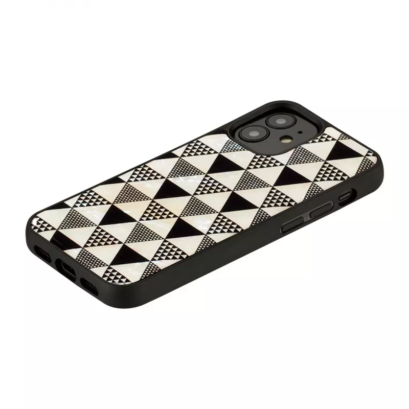 Custodia protettiva iKins per Apple iPhone 12 mini, struttura piramidale, nero