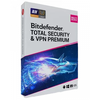 Bitdefender Total Security + Premium VPN | 5 PC | 1 anno | Solo EU