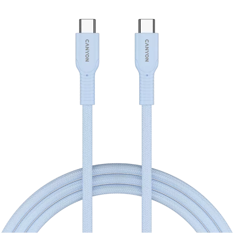 CANYON cavo OnWire 60CL C-C 60W COLOR intrecciato 1m azzurro