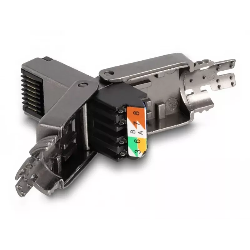 Cavo di rete DeLOCK connettore maschio RJ45 Cat.8.1 STP senza attrezzi nero