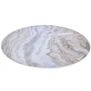 Tappetino protettivo per pavimento Arozzi Zona rotondo — finitura marmo bianco, tappetino protettivo per rotelle della sedia e pavimenti in legno