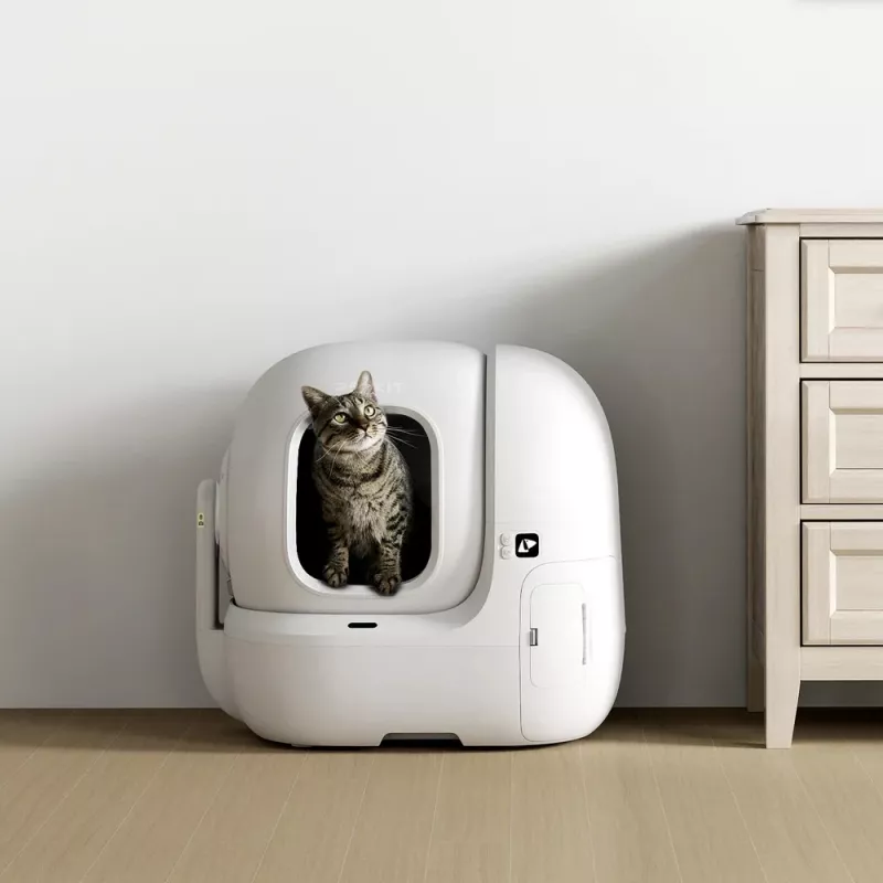 Lettiera aperta per gatti PETKIT Purobot Max Pro — bianco, 657×538×603 mm, adattatore 12 V