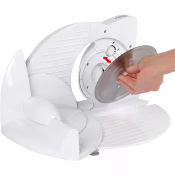 Affettatrice elettrica CLATRONIC AS 2958 — 230 V, bianca, 230×310×280 mm