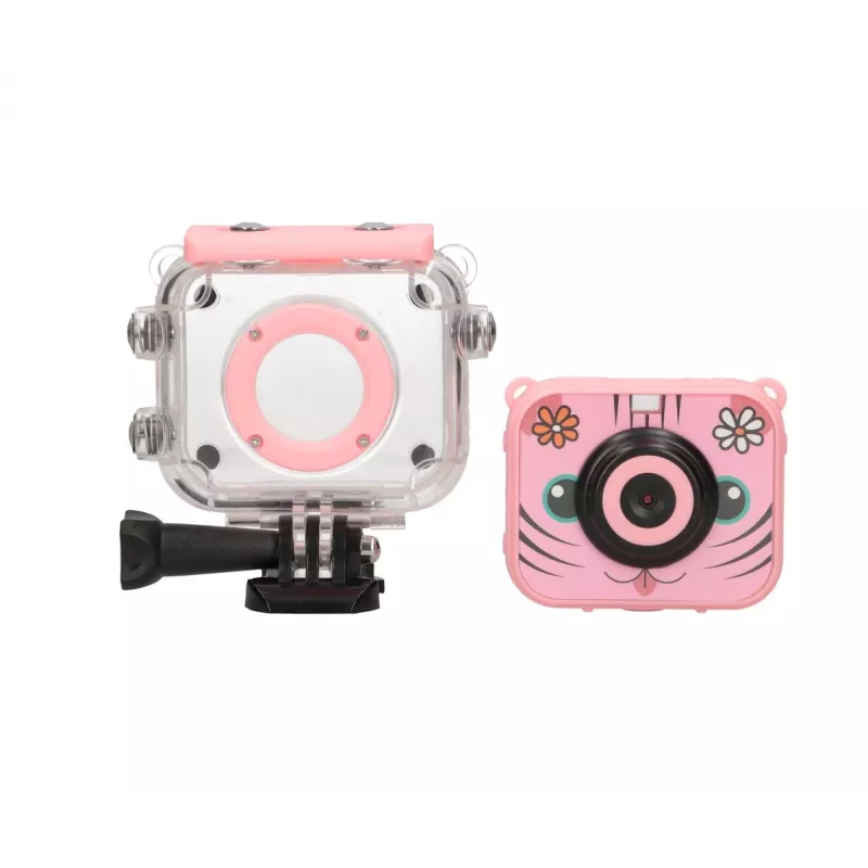 Action cam digitale per bambini Extralink H18 rosa – IP68, 1080p, schermo da 2