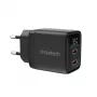 Choetech PD6051 caricabatterie da parete USB-C USB-C PD 35W GaN con display - nero