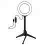 Ring light LED 12 cm con treppiede da tavolo fino a 21,8 cm, USB