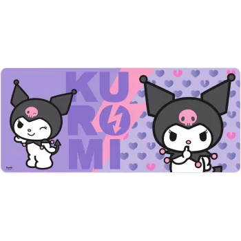 Tappetino per mouse Kids Euroswan 80x30 cm Hello Kitty Kuromi, grande tappetino rettangolare per gaming/scrivania