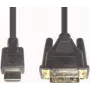 Adattatore per cavo video HDMI 3 e+p 2m DVI-D nero
