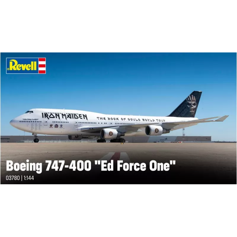 Revell 03780 Boeing 747-400 Iron Maiden Ed Force One scala 1:144 kit modello in plastica da verniciare/assemblare