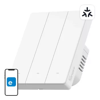 Interruttore a parete smart WiFi Sonoff M5-3C-80W 3 canali per cornice