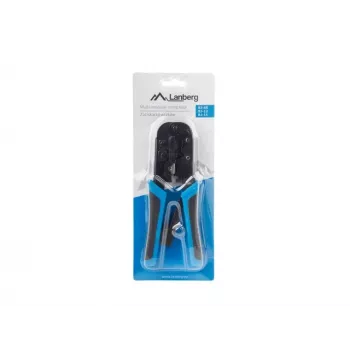 Pinza crimpatrice LANBERG NT-0201 per connettori RJ-45, 180 mm, 315 g, nero/blu