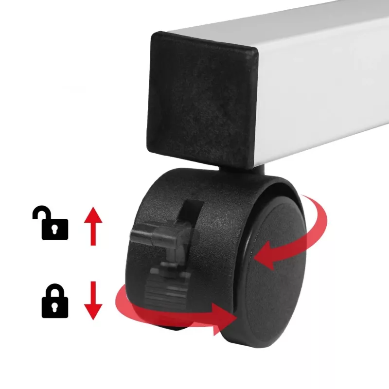 Tavolino mobile per laptop Maclean, bianco, 80x60cm, max 50kg, altezza regolabile 67-115cm, MC-124 W