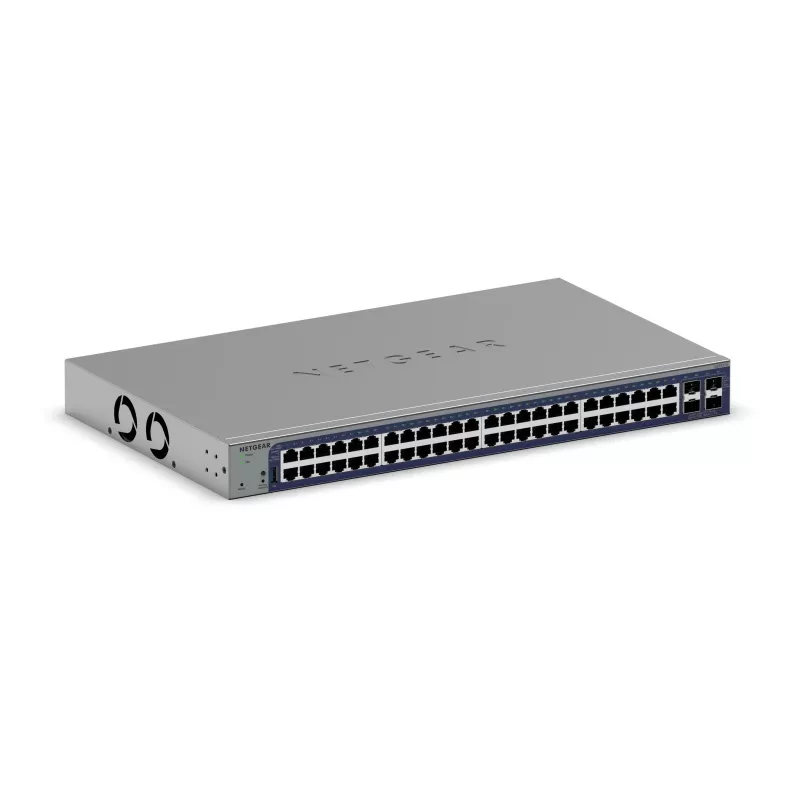 Switch Gigabit Ethernet gestito Netgear GS752TX, 48x RJ-45 10/100/1000, supporto 10G, rack 1U, grigio
