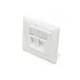 Digitus | Placca a parete per moduli Keystone, tipo tedesco, piastra centrale 50x50 mm, cornice 80x80 mm | DN-93801-1