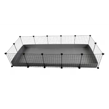 Gabbia modulare C&C 5x2 argento 180x75x37 cm per porcellini d'India conigli ricci, c&c