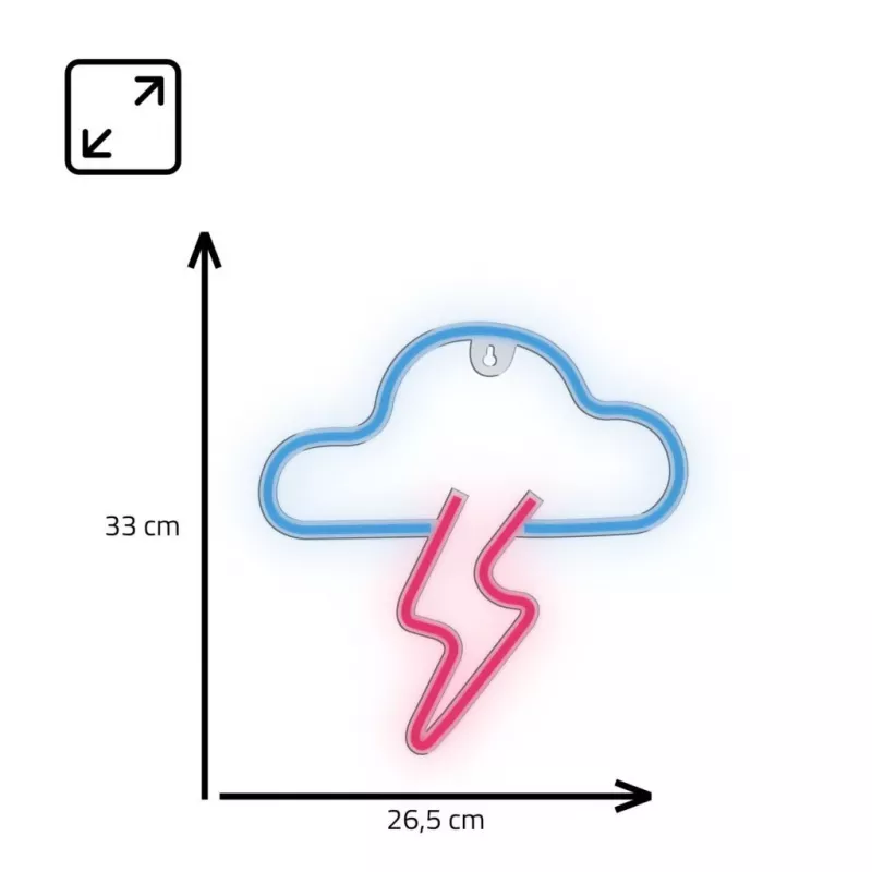 Luce neon MANTA SNL71BL Nuvola con fulmine Blu‑Rosa – insegna LED neon decorativa