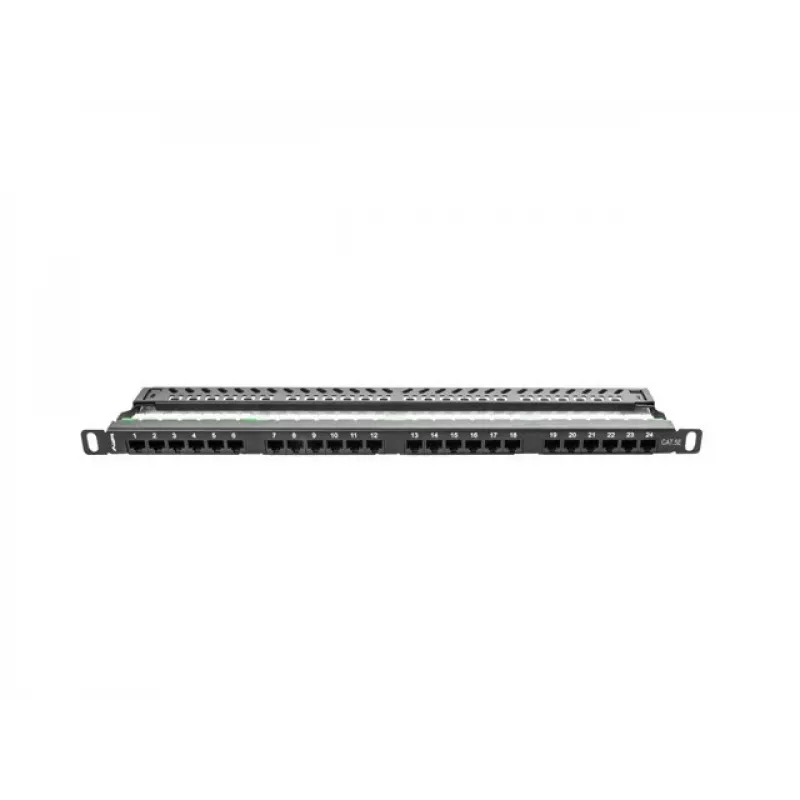 Lanberg PPU5-0024-B - RJ-45 - Cat5, Cat5e - nero - metallo - montaggio su rack - 0,5HE (PPU5-0024-B)