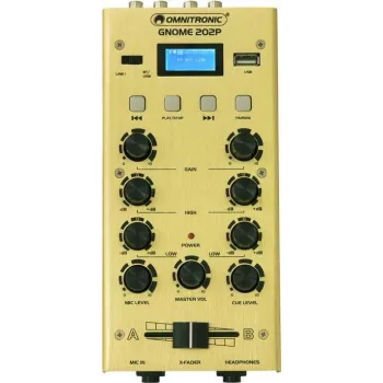 Mini mixer audio Omnitronic GNOME-202P 2 canali con EQ a 3 bande