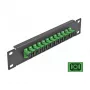 Patch panel fibra ottica DeLOCK 10 pollici 12 porte SC simplex verde 1U nero