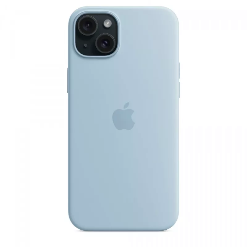 Custodia in silicone Apple iPhone 15 Plus azzurro MagSafe