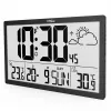 Orologio da parete GreenBlue GB218 — LCD extra grande, stazione meteo, temperature interne/esterne, visualizzazione data