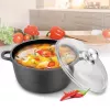 Pentola con coperchio Maestro MR-4624C 24 cm 4 l nera
