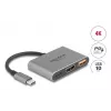 DeLOCK 61071 adattatore cavo video 0,1 m USB Type-C USB Type-C USB Type-A HDMI grigio