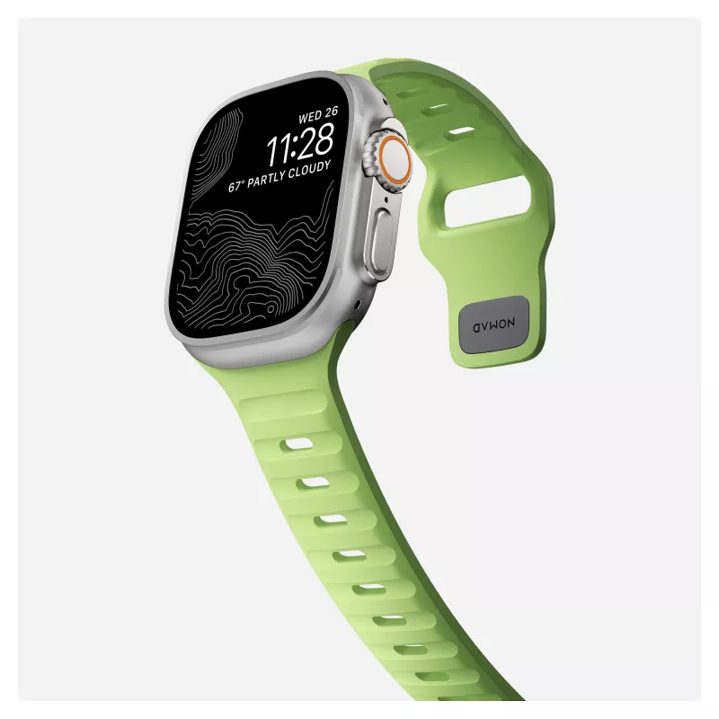 Cinturino Nomad Sport Band verde chiaro in gomma — larghezza 21,5 mm, polso 160–195 mm