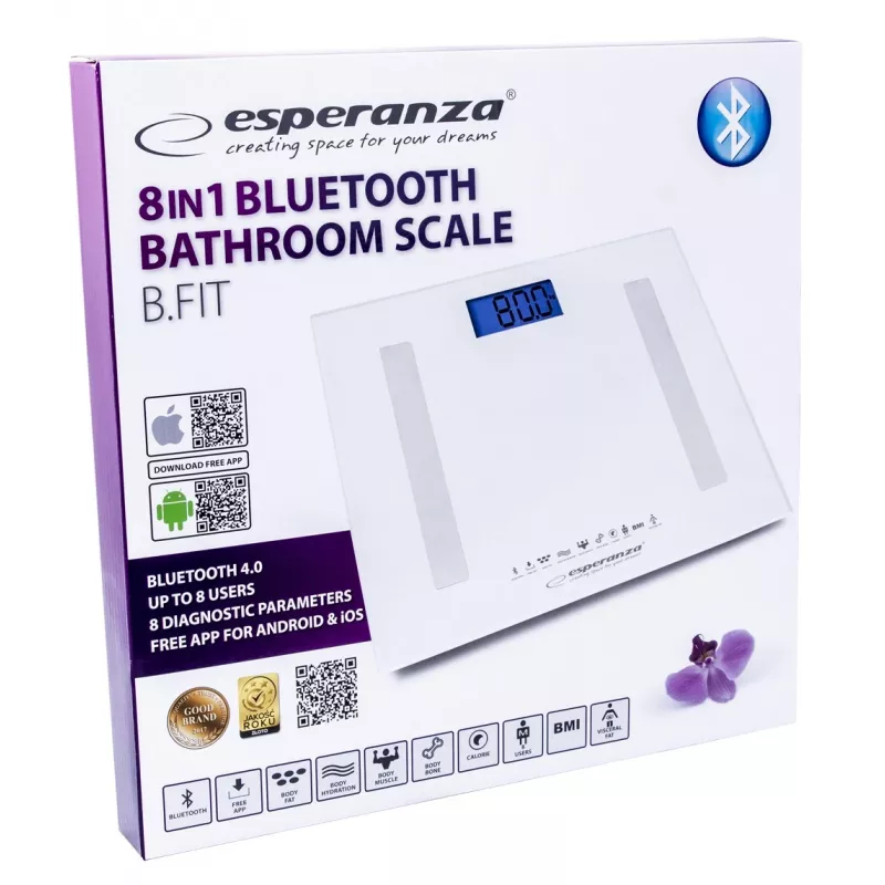 Esperanza EBS016W bilancia pesapersone quadrata bianca bilancia pesapersone elettronica
