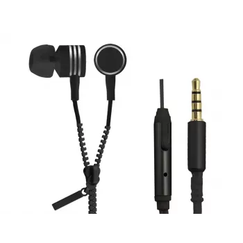 Auricolari ZIPPER con microfono nero