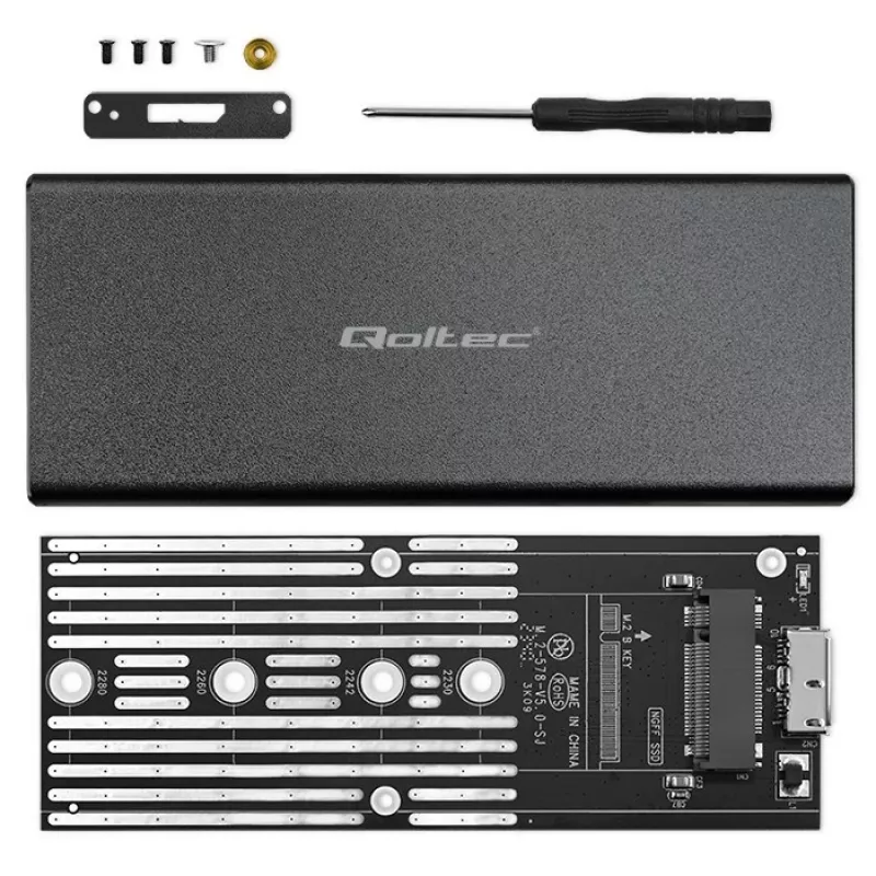Case per SSD M.2 SATA QOLTEC 51854 USB 3.0 senza attrezzi