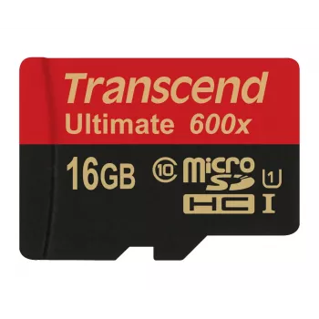 Transcend microSDHC MLC 16GB Class 10 UHS-I 600x + adattatore SD
