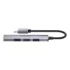 Hub USB-C Unitek H1208B — 1x USB-A 5 Gbit/s, 3x USB-A 2.0, host USB-C, case in alluminio, cavo 0,20 m