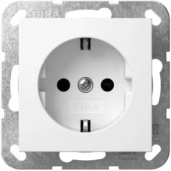 Presa Schuko GIRA SH System 55 bianco puro modello 445327 per telai System 55