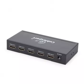 Splitter video HDMI GEMBIRD DSP-4PH4-02 — 4× uscite HDMI, HDMI 1.4, 225 MHz, case in acciaio, 146×73×24 mm