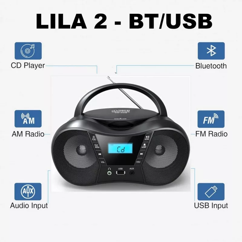 Lettore radio CD LILA2 USB/BT argento