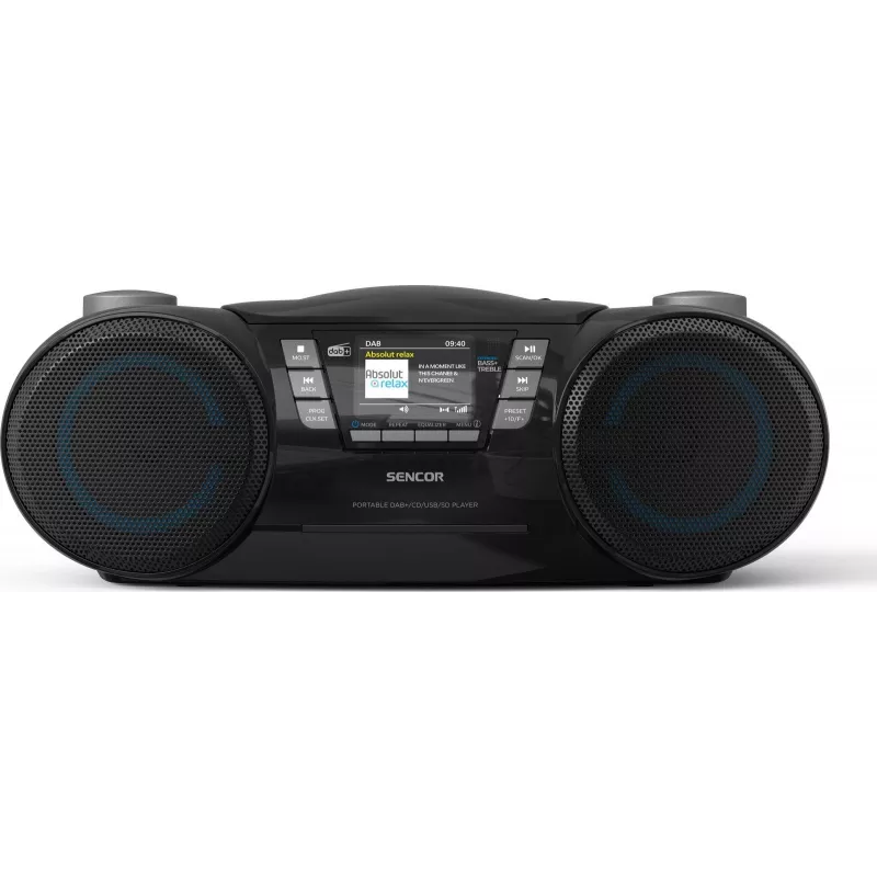 Sencor SPT 6510DB boombox portatile DAB+, CD/MP3/USB/SD, Bluetooth 5.3, FM RDS, 16 W, nero
