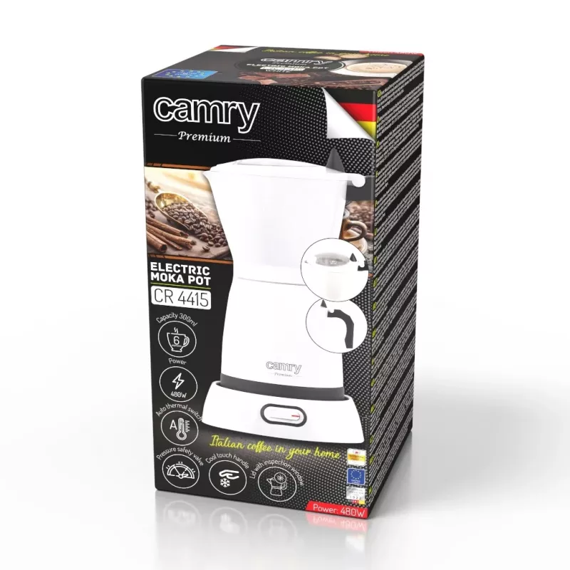 Camry | macchina per caffè moka elettrica | CR 4415w | 480 W | bianco