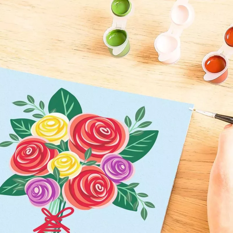 Set da colorare Ravensburger CreArt – Bouquet di rose, Set colora per numeri (Modello 25520)