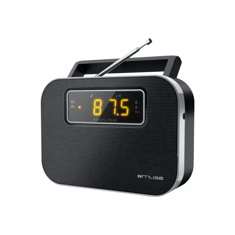 Muse | M-081R | funzione sveglia | radio portatile PLL a 2 bande | nero