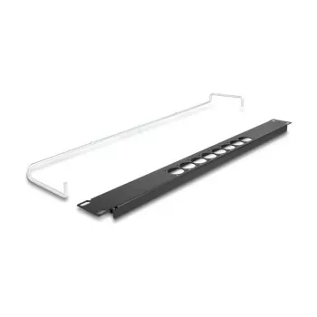 Patch Panel DeLOCK 67060 19 pollici tipo D con scarico di trazione, 8 porte centrate, 1HE, nero