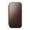 Custodia per smartphone Nomad Modern Leather Folio per iPhone 17 Pro, pelle/alluminio, 16 cm (6,3 pollici) marrone, 4 scomparti per carte