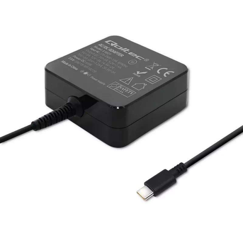 Qoltec 51027 caricabatterie | 65W | 5-20,3V | 2-3,25A | USB Type-C | PD