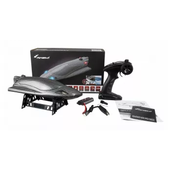 Motoscafo radiocomandato Amewi Stingray Jet Drive 335 mm RTR, effetto carbonio