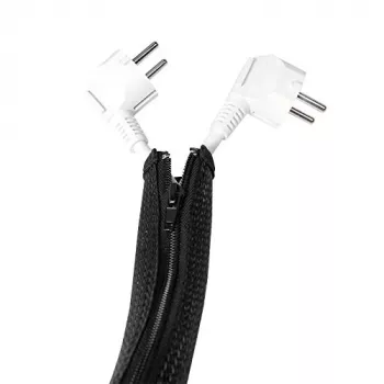LOGILINK KAB0047 LOGILINK Organizer flessibile per cavi con cerniera, nero 2m